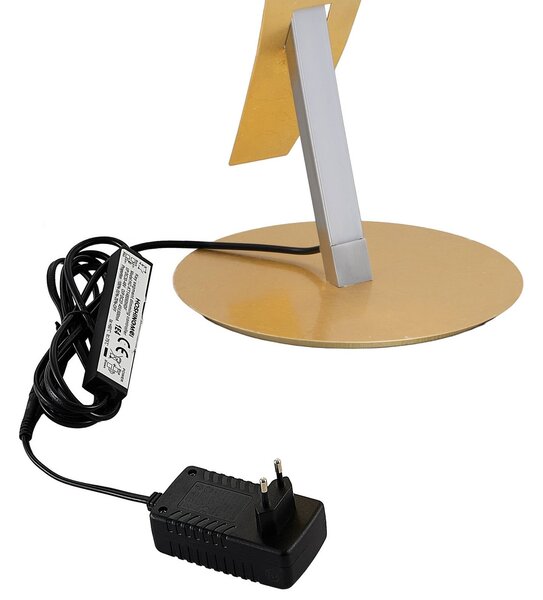 Lampa stojąca LED Marija Lucande, możliwość ściemniania, mosiężny / złoty, salon / jadalnia, metal, nowoczesny