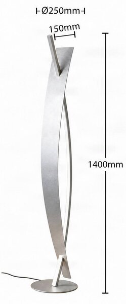 Lampa stojąca LED Marija Lucande, możliwość ściemniania, chromowy / srebrny, salon / jadalnia, metal, nowoczesny