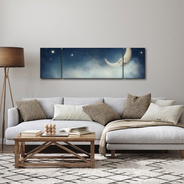 Obraz - Księżyc z gwiazdami (170x50 cm)