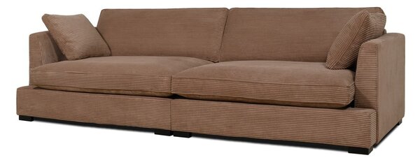 Jasnobrązowa sztruksowa sofa 266 cm Mobby – Scandic