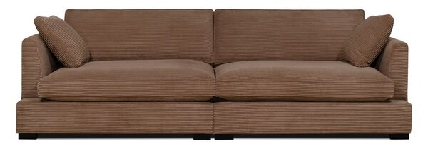 Jasnobrązowa sztruksowa sofa 266 cm Mobby – Scandic