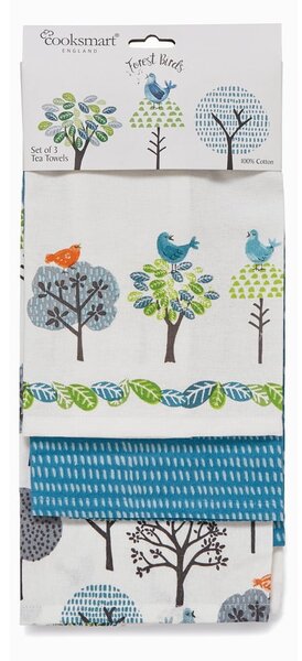 Bawełniane ścierki zestaw 3 szt. 45x65 cm Forest Birds – Cooksmart ®