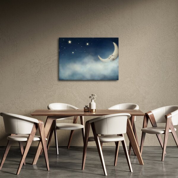 Obraz - Księżyc z gwiazdami (70x50 cm)