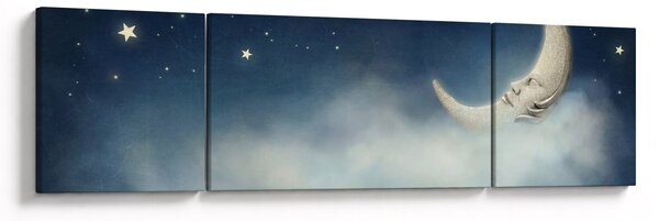 Obraz - Księżyc z gwiazdami (170x50 cm)