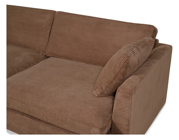 Jasnobrązowa sztruksowa sofa 266 cm Mobby – Scandic