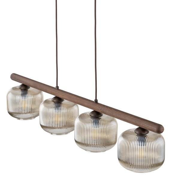 Lampa wisząca szklana Salvia TK Lighting, możliwość ściemniania, ciemne drewno, salon / jadalnia, drewno