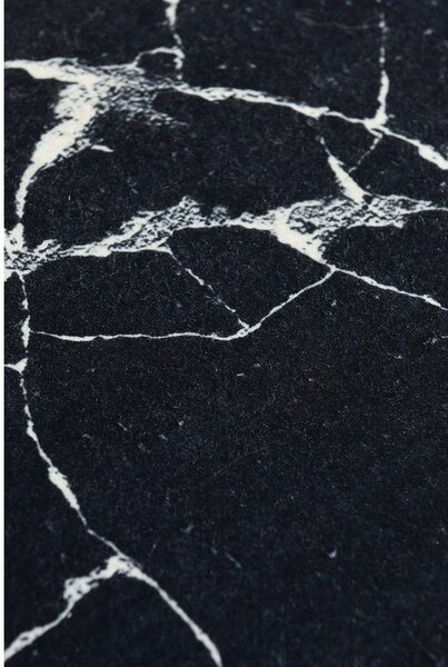 Czarno-biały dywanik łazienkowy z marmurkowym motywem Foutastic Marble, 60x40 cm
