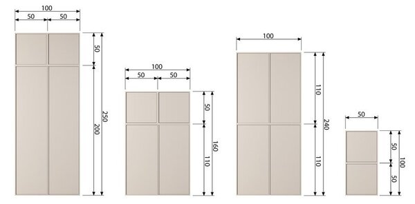 Kremowa szafa modułowa z litego drewna sosnowego 50x110 cm Daily – vtwonen