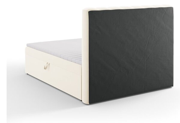 Beżowe łóżko boxspring ze schowkiem 160x200 cm Gina – Milo Casa