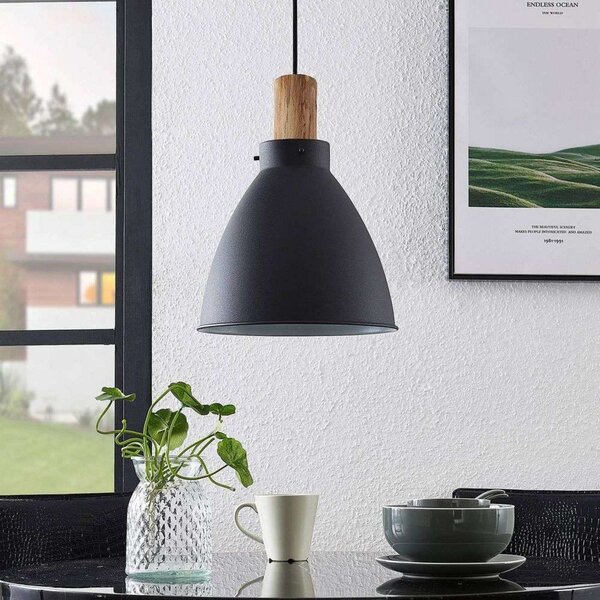 Lampa Wisząca Lindby, Trebale, ściemnialny, czarny, salon, metal, skandynawski