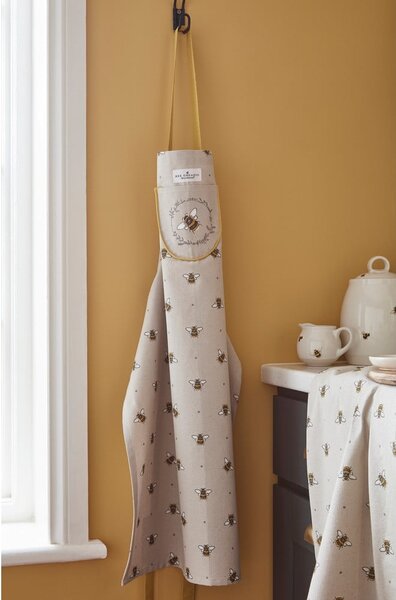 Beżowo-żółty bawełniany fartuch Cooksmart ® Bumble Bees
