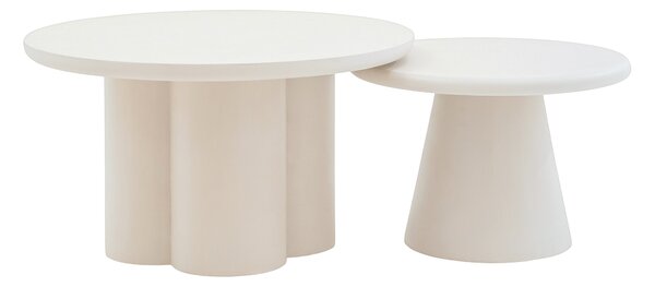 Zestaw stolików kawowych Clav 60 cm i Cylindus 80 cm - beżowy
