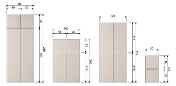 Kremowa szafa modułowa z litego drewna sosnowego 100x50 cm Daily – vtwonen