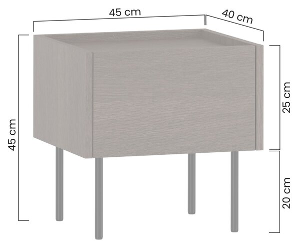 Szafka nocna Dunari z szufladą 45 cm - dąb dunin