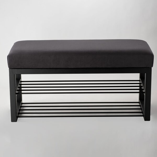 Ławka Tapicerowana do przedpokoju Industrialna DOUBLE SHELF