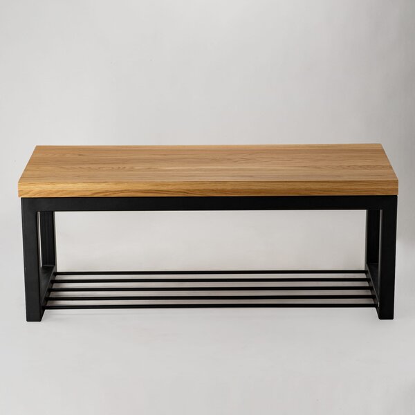 Ławka Metalowa Industrialna Drewno Dębowe SMART SHELF WOOD - LOFT