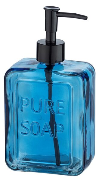 Niebieski szklany dozownik do mydła Wenko Pure Soap
