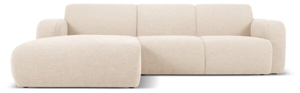 Beżowy narożnik z materiału bouclé (lewostronny) Molino – Micadoni Home