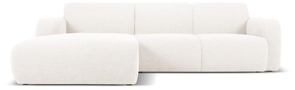 Biały narożnik z materiału bouclé (lewostronny) Molino – Micadoni Home