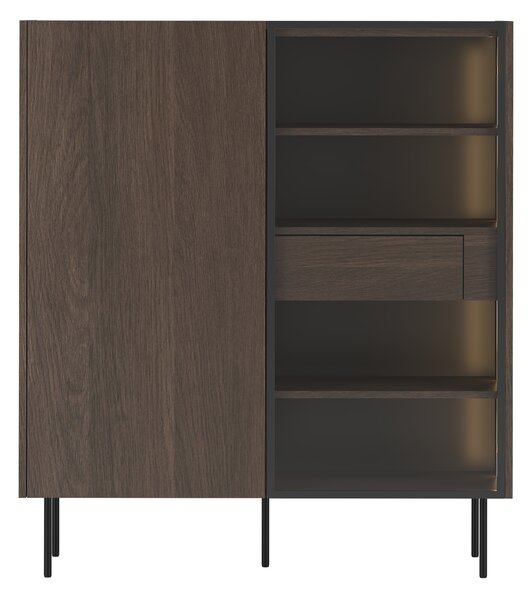 Witryna Dunari 120 cm dwudrzwiowa z ukrytymi szufladami - dąb dunin