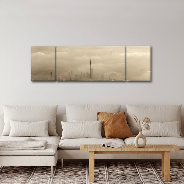 Obraz miasta w chmurach (170x50 cm)