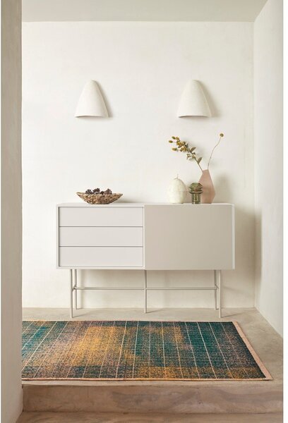 Beżowo-kremowa niska komoda z drzwiami przesuwnymi 140x91 cm Nube – Teulat