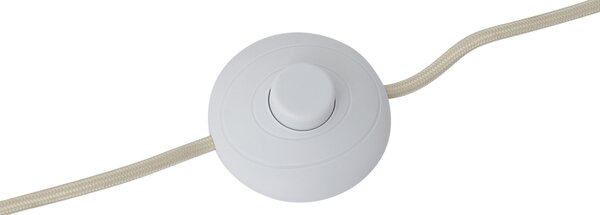 Skandynawska lampa podłogowa beżowa z białym szkłem - Wisp