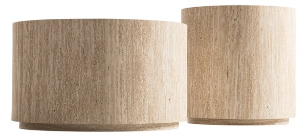 Zestaw stolików kawowych okrągłych Novula 60 i 45 cm - trawertyn