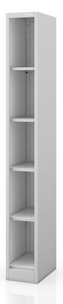 Regał metalowy wąski, archiwizacyjny na dokumenty szary: TIM 250 x 1950 x 400 mm