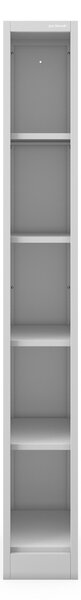 Regał metalowy wąski, archiwizacyjny na dokumenty szary: TIM 250 x 1850 x 450 mm