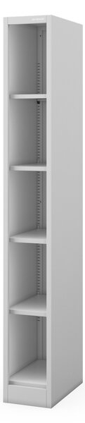 Regał metalowy wąski, archiwizacyjny na dokumenty szary: TIM 250 x 1850 x 450 mm