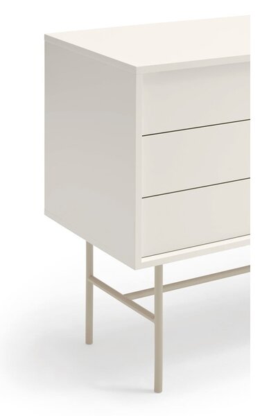 Beżowo-kremowa niska komoda z drzwiami przesuwnymi 140x91 cm Nube – Teulat