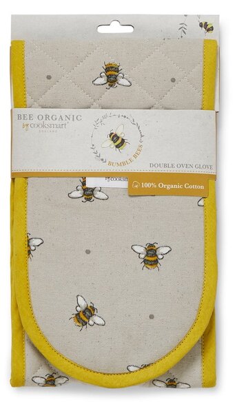 Beżowo-żółta bawełniana podwójna łapka Cooksmart ® Bumble Bees
