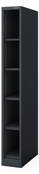 Regał metalowy wąski, archiwizacyjny na dokumenty antracytowy: TIM 250 x 1850 x 600 mm