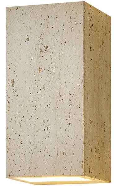 Travertino – kinkiet 23 cm prostokątny kamienny beżowy