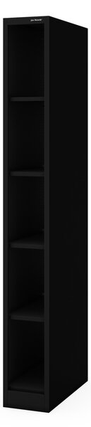 Regał metalowy wąski, archiwizacyjny na dokumenty czarny: TIM 250 x 1950 x 600 mm