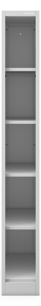 Regał metalowy wąski, archiwizacyjny na dokumenty szary: TIM 250 x 1850 x 600 mm