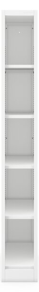 Regał metalowy wąski, archiwizacyjny na dokumenty biały: TIM 250 x 1850 x 600 mm