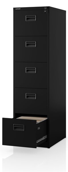 Szafa kartotekowa metalowa z 5 szufladami czarna, 460x1625.5x600 mm: SARA V5