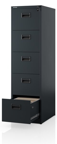 Szafa kartotekowa metalowa z 5 szufladami antracytowa, 460x1625.5x600 mm: SARA V5