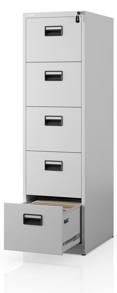 Szafa kartotekowa metalowa z 5 szufladami szara, 460x1625.5x600 mm: SARA V5