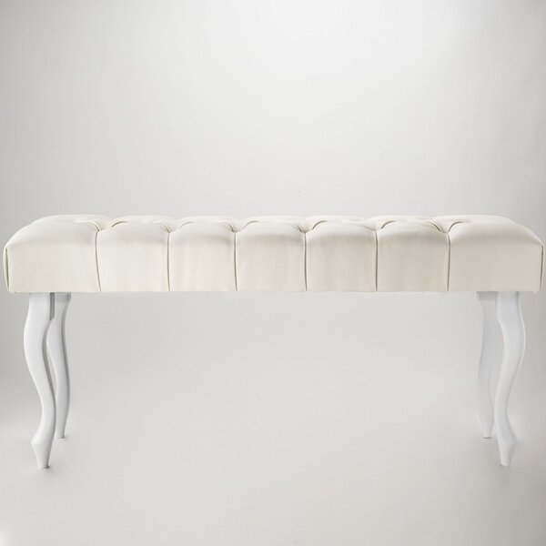 Ławka Pikowana do przedpokoju Chesterfield Cream