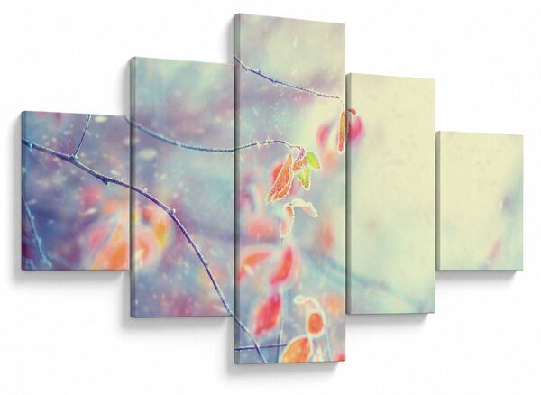 Obraz - Listki w lodzie (125x70 cm)