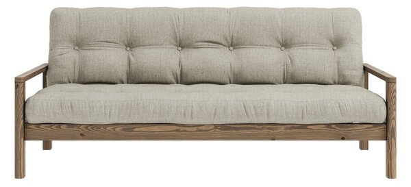 Beżowa lniana rozkładana sofa 205 cm Knob – Karup Design