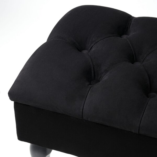 Pikowana pufa ze schowkiem Mini Black