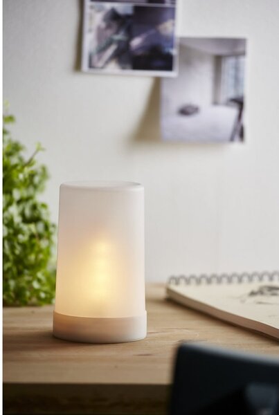Biała ogrodowa dekoracja świetlna LED Star Trading Flame Candle , wys. 14,5 cm