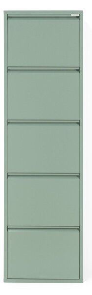 Szarozielona metalowa uchylna szafka na buty 50x169x15 cm Billy – Spinder Design
