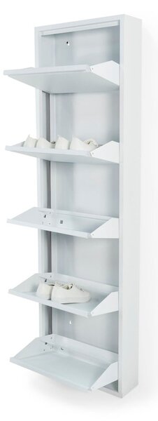 Biała metalowa uchylna szafka na buty 50x169x15 cm Billy – Spinder Design