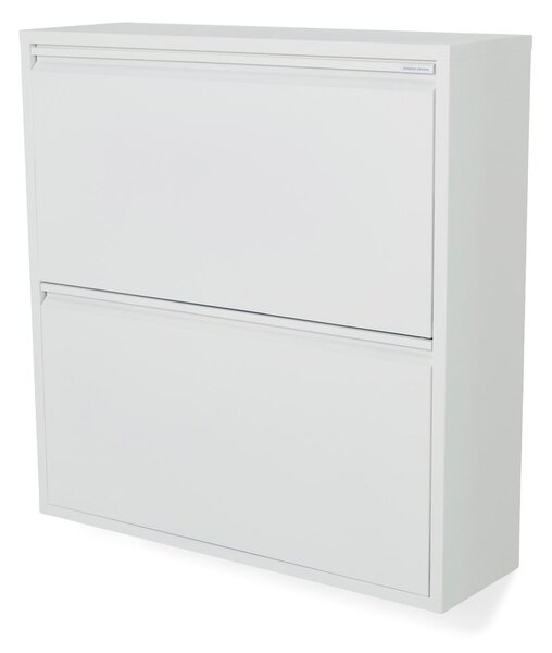 Biała metalowa uchylna szafka na buty 75x77,5x22,5 cm Billy – Spinder Design