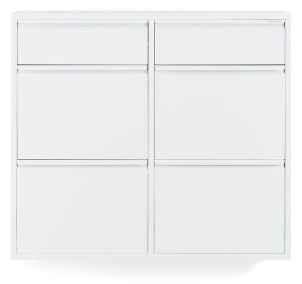 Biała metalowa uchylna szafka na buty 98x86x15 cm Billy – Spinder Design